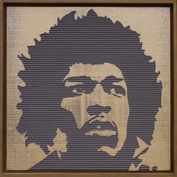 Jimmy Hendrix 2016 
acrylic, cardboard, wood, framed
50x50 cm