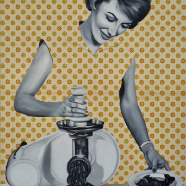 96. Geraldine with Meat Grinder, 90x60 cm